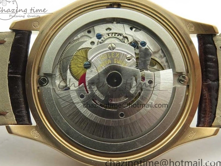 Best Leather Markers Edition Real A3165 Strap Date Brown RG Black Sticks 50519 on Dial Cellini MK 0408